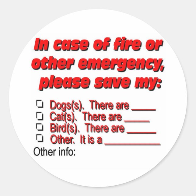 Pegatina Redonda Mascota Rescue (Anverso)