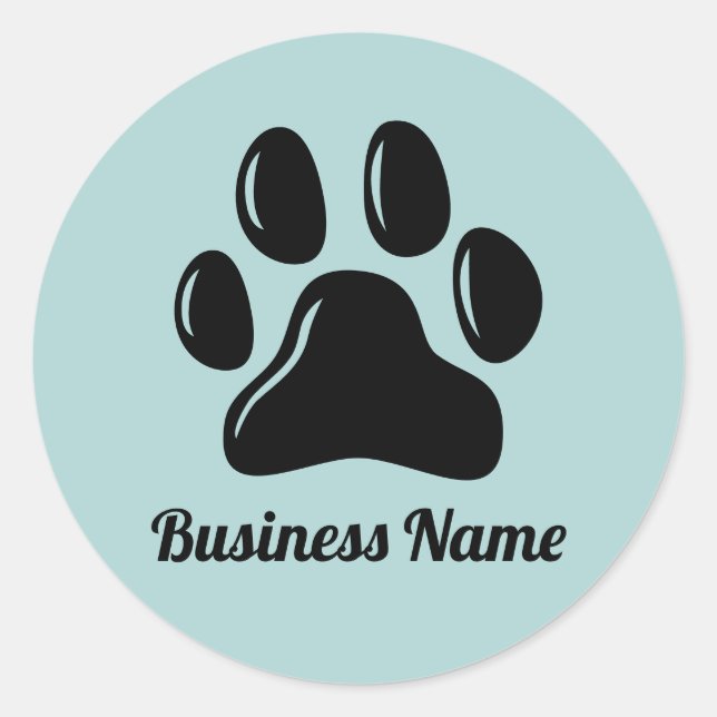 Pegatina Redonda Mascota Sitting Dog Walker Mascota Sitter Cute Paw (Anverso)