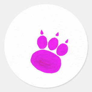 Pegatina Redonda Mascota Sitting Services Paw Print