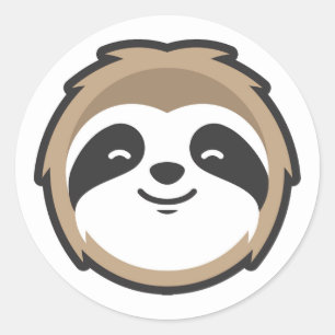 Pegatina Redonda Mascota Sloth