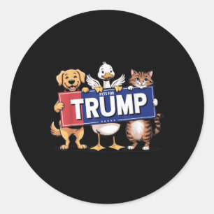 Pegatina Redonda Mascotas de perro de pato para Trump