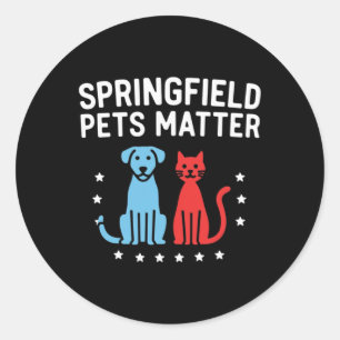 Pegatina Redonda Mascotas de Springfield - Muestra tu amor por los 
