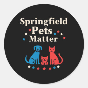 Pegatina Redonda Mascotas de Springfield - Muestra tu amor por los