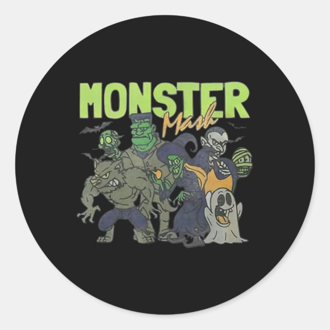 Pegatina Redonda Mash Vintage Ghost Halloween Funny (Anverso)