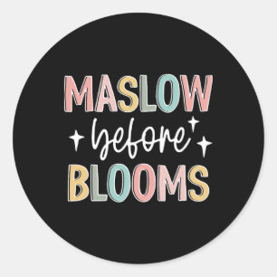 Pegatina Redonda Maslow antes del autismo en flor Educación Especia