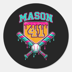 Pegatina Redonda Mason 41 Meme Helado Goteo Bysebyll Cumpleaños Cos