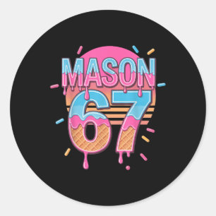 Pegatina Redonda Mason 67 Meme Helado Bysebyll Goteo 
