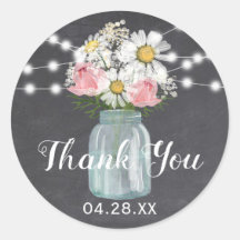 Mason Jar Floral Chalkboard String Light Gracias