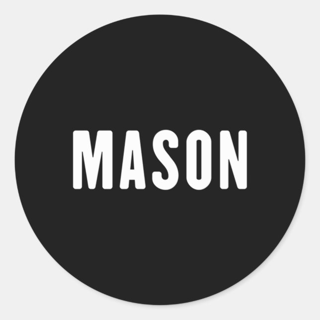 Pegatina Redonda Mason Name Mason (Anverso)