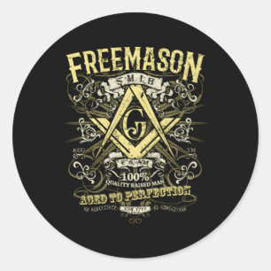 Pegatina Redonda Masonic Est 1717 con problemas
