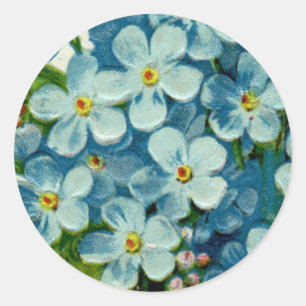 Pegatina Redonda Masonic Freemason Forget-Me-Nots