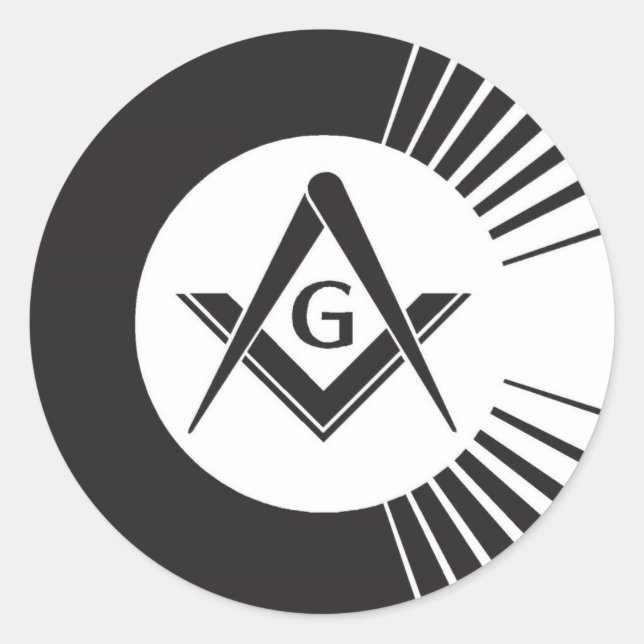 Pegatina Redonda Masonic, Freemason, Masons (Anverso)