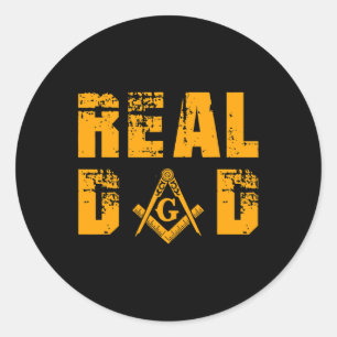 Pegatina Redonda Masons Real Dad Masonic Mason Independencia del Pa