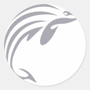 Pegatina Redonda Masopa de puerto en estilo del dibujo del