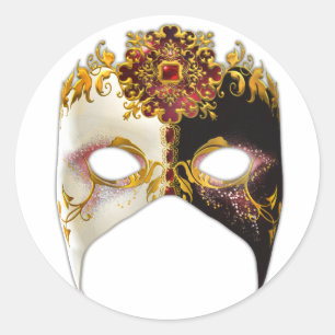 Pegatina Redonda Masque veneciano: Ruby Jewel