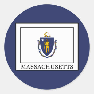 Pegatina Redonda Massachusetts