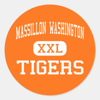 Pegatina Redonda Massillon Washington - tigres - alto - Massillon