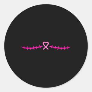 Pegatina Redonda Mastectomía doble sobreviviente de cáncer de mama
