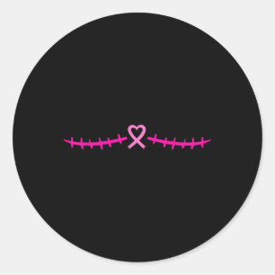 Pegatina Redonda Mastectomía Sobreviviente de cáncer de mama Cinta
