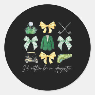 Pegatina Redonda Master Deja Participar En El Torneo De Golf Coquet