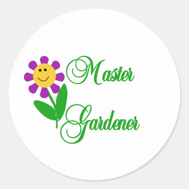 Pegatina Redonda Master Gardener (Anverso)