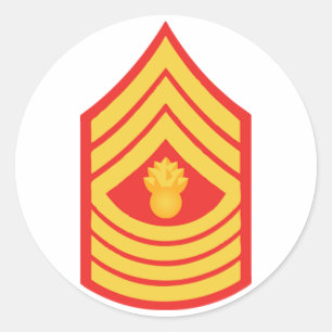 Pegatina Redonda Master Gunnery Sargento