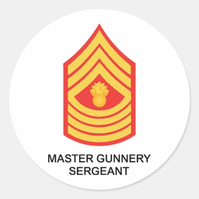 Pegatina Redonda Master Gunnery Sargento (Anverso)