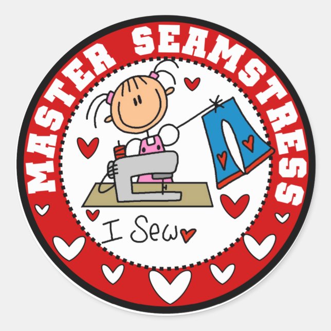 Pegatina Redonda Master Seamstress (Anverso)