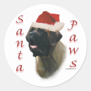Pegatina Redonda Mastiff (albaricoque2) Santa Paws
