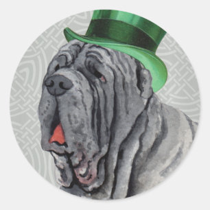 Pegatina Redonda Mastino de San Patricio