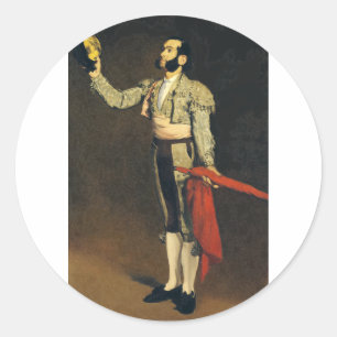 Pegatina Redonda Matador español por Edouard Manet