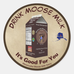Pegatina Redonda Matanuska Moose Milk