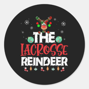Pegatina Redonda Matc familiar de los Navidades de renos Lacrosse P