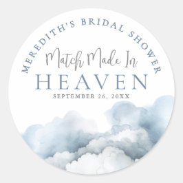 Pegatina Redonda Match Made In Heaven Bridal Shower