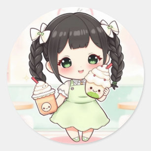 Pegatina Redonda Matcha