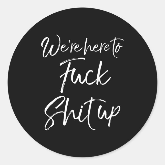 Pegatina Redonda Matching Party For Couples We're Here To For Up  (Anverso)