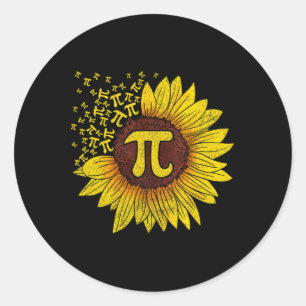 Pegatina Redonda Matemática del girasol Nerd Teacher Shirt