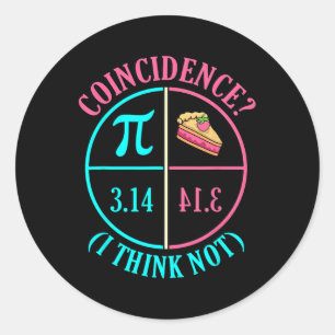 Pegatina Redonda Matemática Matemática de Maestros de Pi Day Coinci
