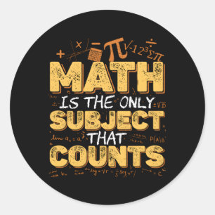 Pegatina Redonda Matemática matemática matemática nerviosa matemáti