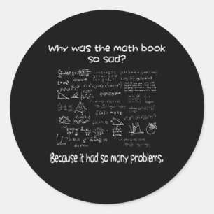 Pegatina Redonda Matemáticas ¿Cuál es tu problema?