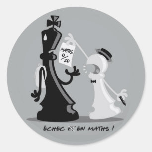 Pegatina Redonda Matemáticas del en de Echec