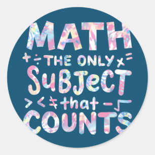 Pegatina Redonda Matemáticas El Único Asunto Que Cuenta Matemático