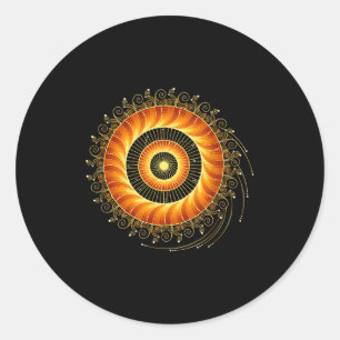 Pegatina Redonda Matemáticas Espiral Geometría Sagrada Fibonacci Ma