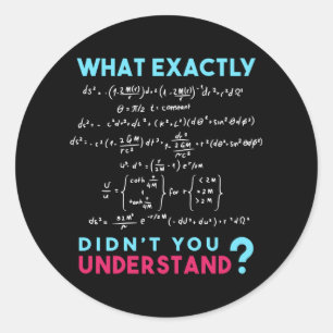 Pegatina Redonda Matemáticas graciosas de Chiste de fórmula física