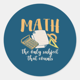 Pegatina Redonda Matemáticas Maestras El Único Asunto