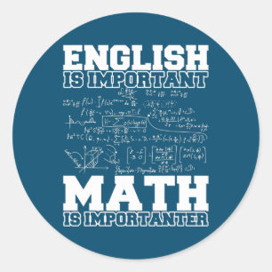 Pegatina Redonda Matemáticas Maestras Enseñando Matemáticas