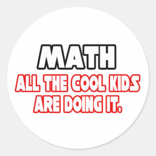 Pegatina Redonda Matemáticas... Niños de Guay