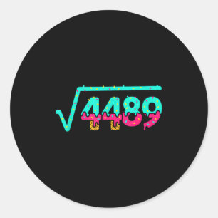 Pegatina Redonda Matemáticas Radical 4489, Números de Donut Diverti