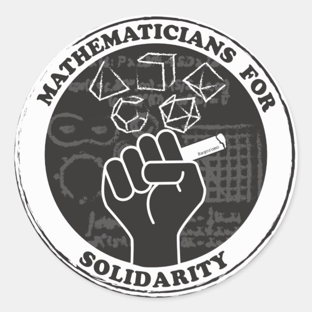Pegatina Redonda Matemáticos de Pegatinas solidarios (Anverso)
