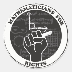 Pegatina Redonda Matemáticos para pegatinas de Derechos Humanos